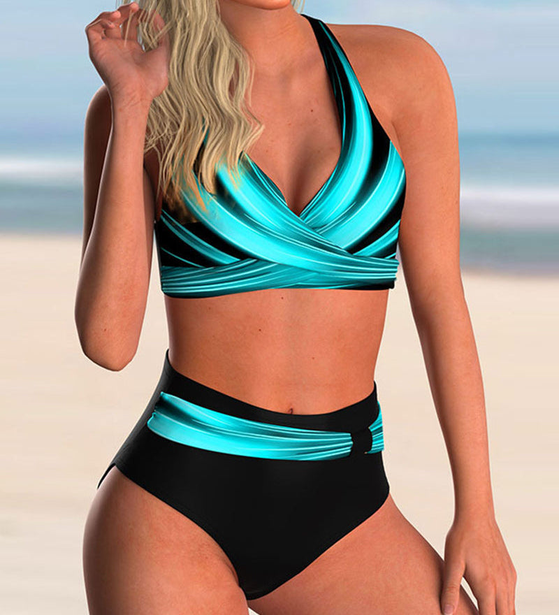 Josie - Bikini Set with Crossed Neckline and Print
