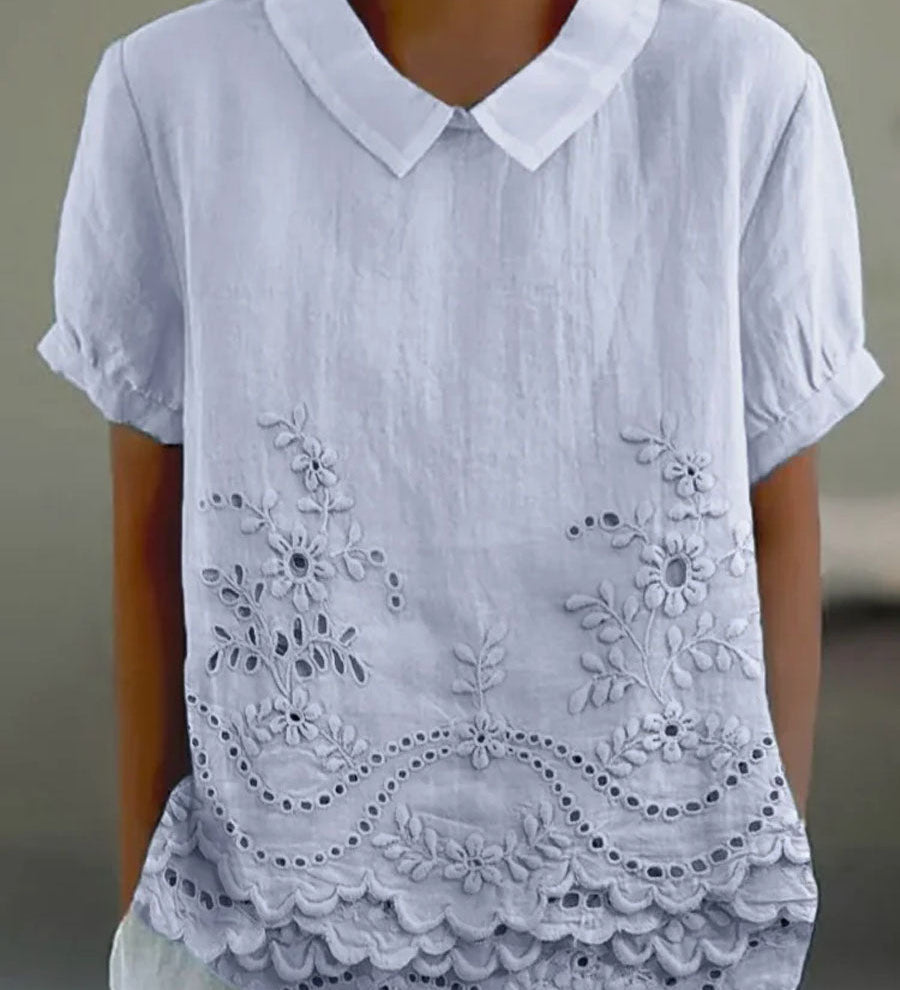Jade - Embroidered Floral Blouse