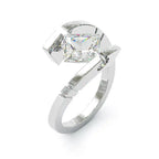Vintage Zirconia Open Silver Ring