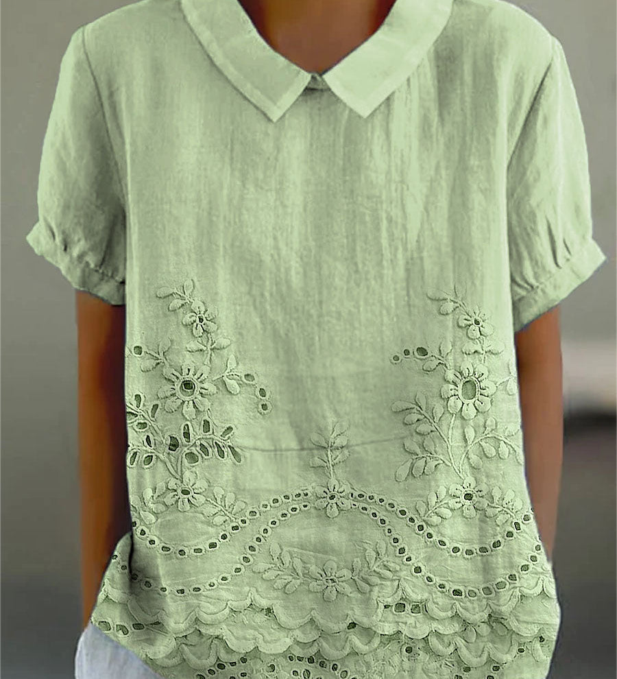 Jade - Embroidered Floral Blouse