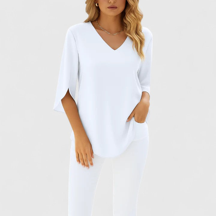 Lydia - Sophisticated V-Neck Blouse