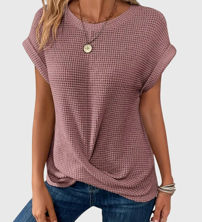 Grace - Elegant Blouse with Crew Neck