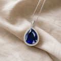 Opulent Sapphire White Gold Necklace
