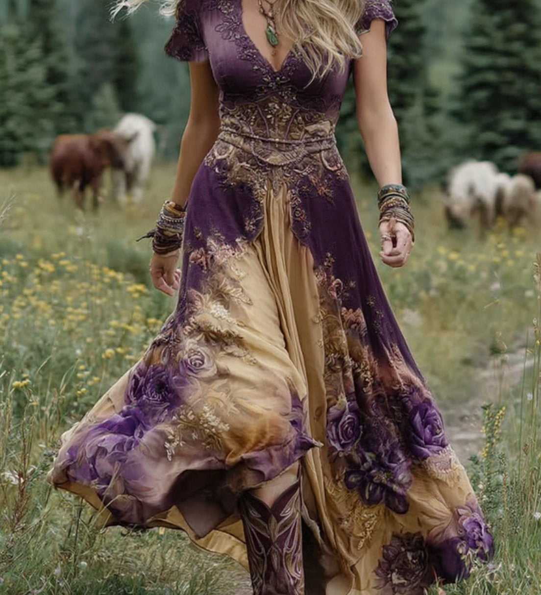 Holly - Short Maxi Floral Dress