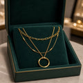 Classic Three Row Gold Necklace