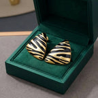 Triangular Zebra Stud Earrings