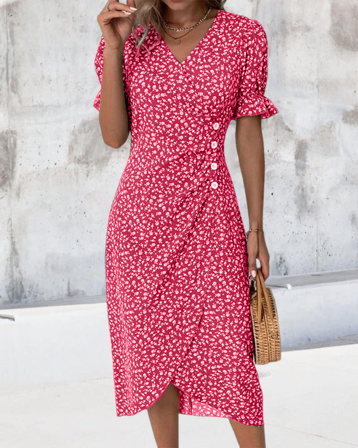 Meredith - Floral V-Neck Dress