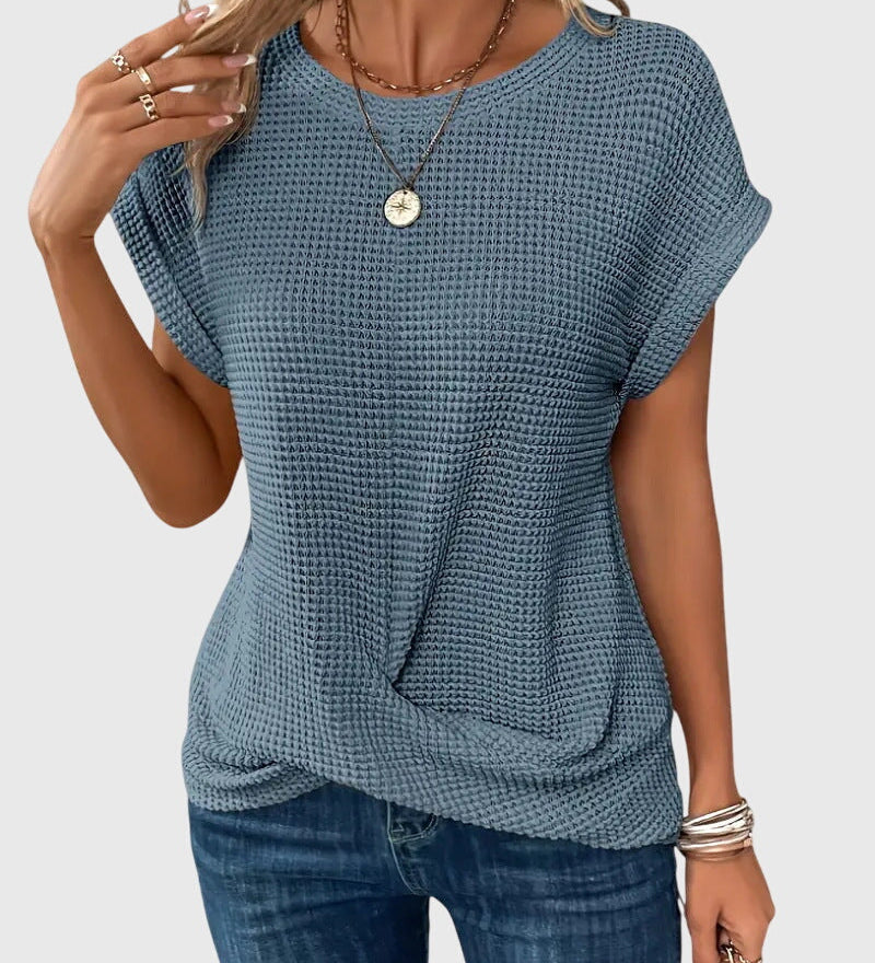 Grace - Elegant Blouse with Crew Neck