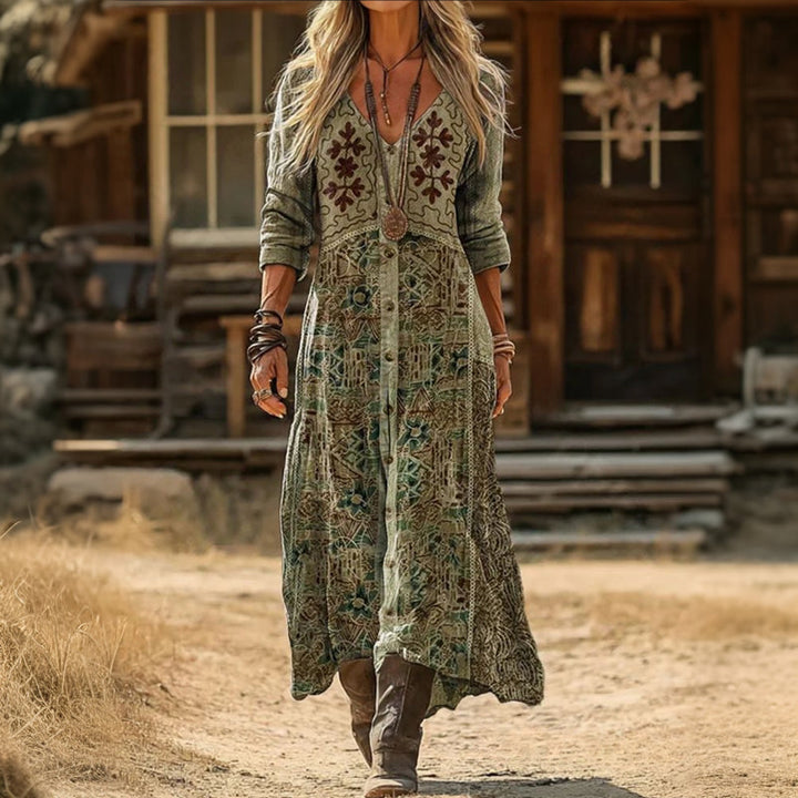 Josie - Casual Long Sleeve Dress Inspired by Vintage