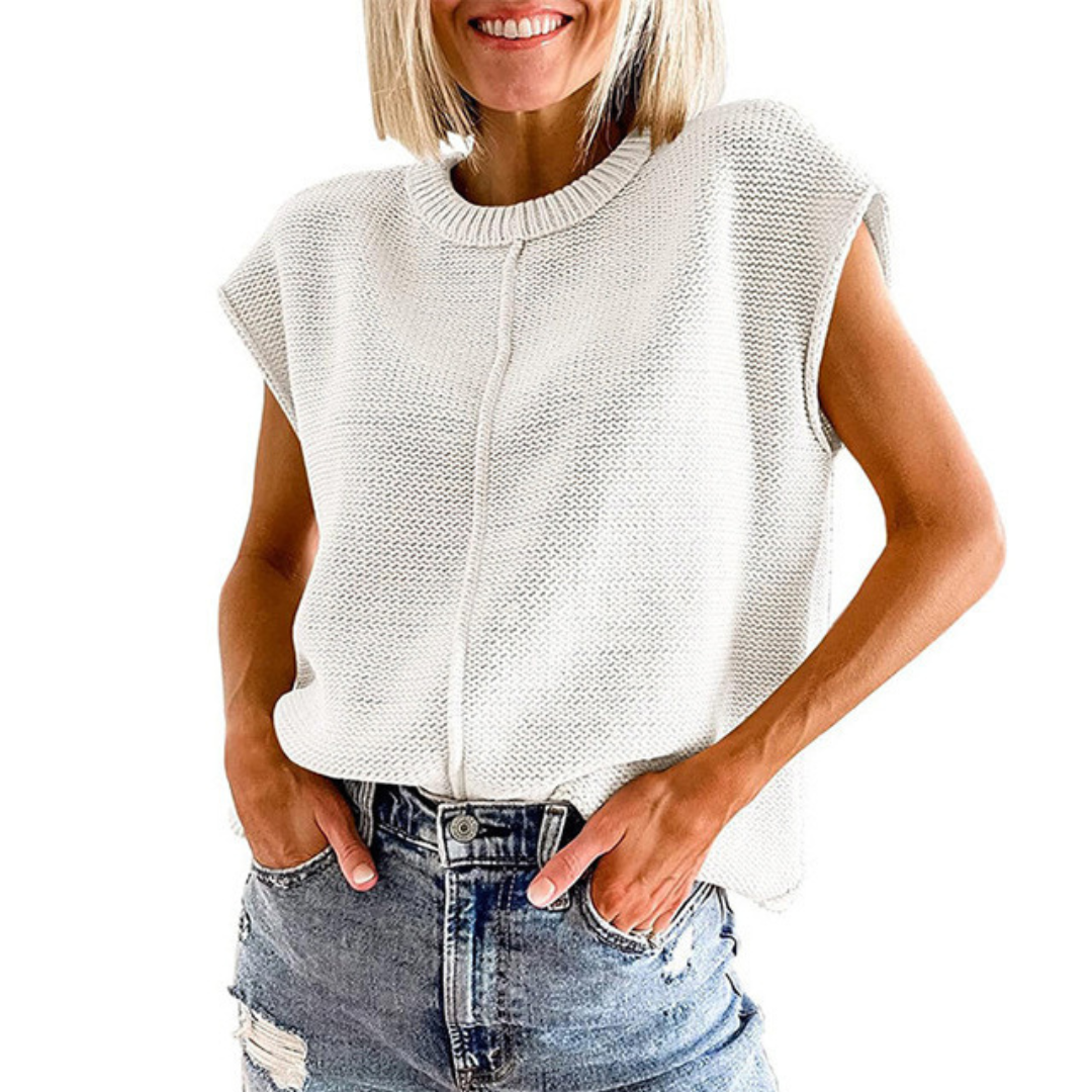 TABITHA - Casual Minimalist Crewneck Sleeveless Top