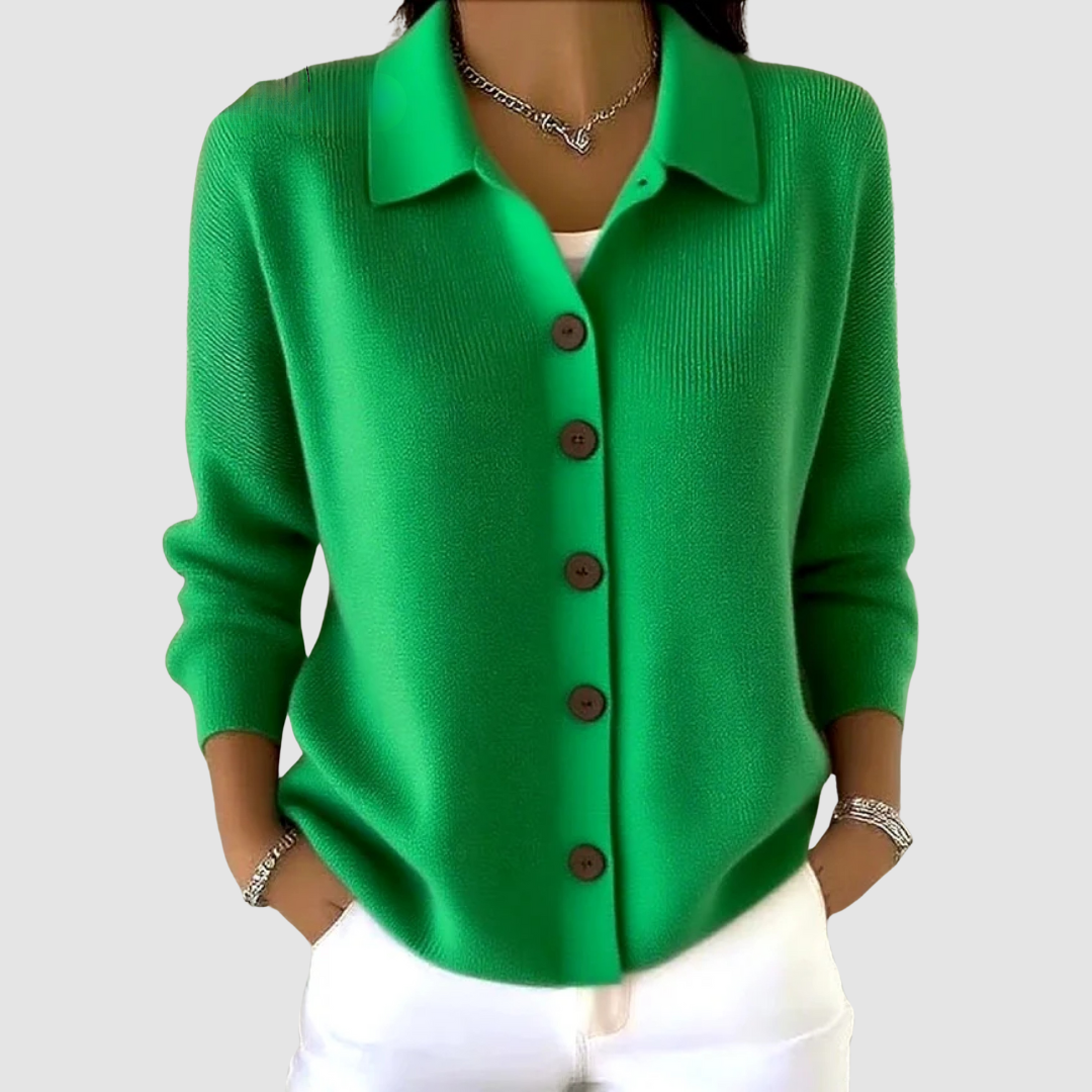 Genevieve - Soft Button-Up Knit Cardigan