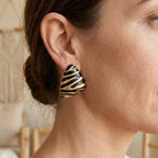 Triangular Zebra Stud Earrings