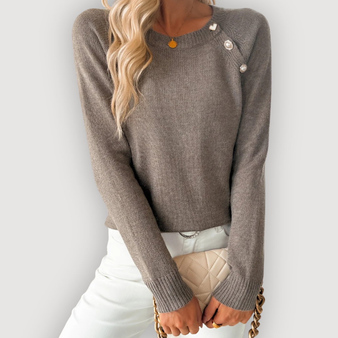 NATALIA – CHIC BUTTON SWEATER