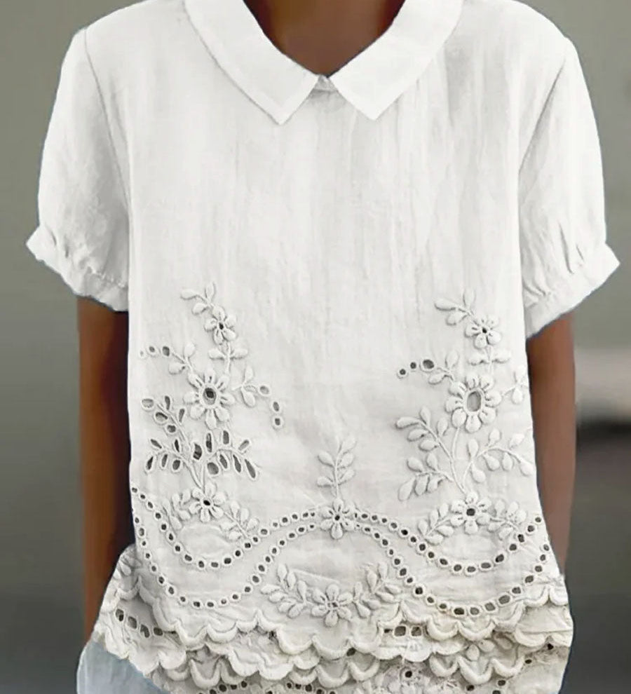 Jade - Embroidered Floral Blouse