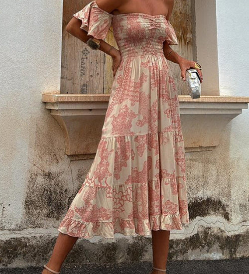 Isabella - Off Shoulder Midi Dress