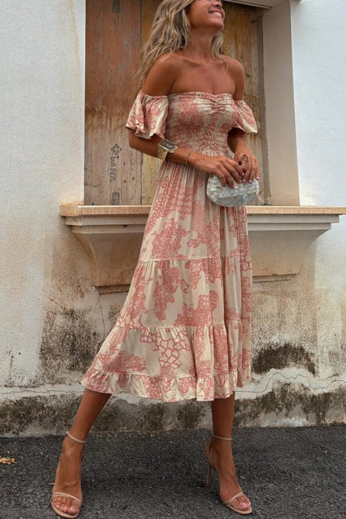 Isabella - Off Shoulder Midi Dress