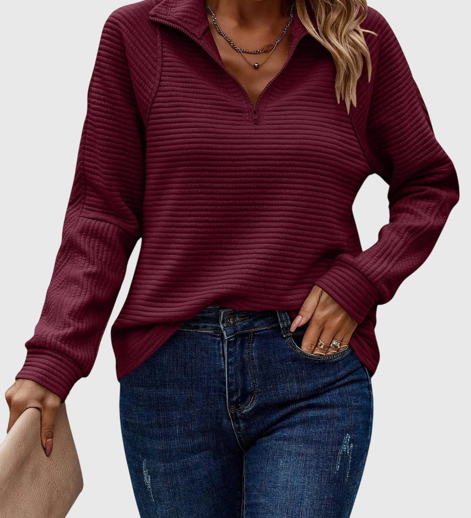 Naomi - Elegant Sweater with Zipper