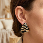 Triangular Zebra Stud Earrings