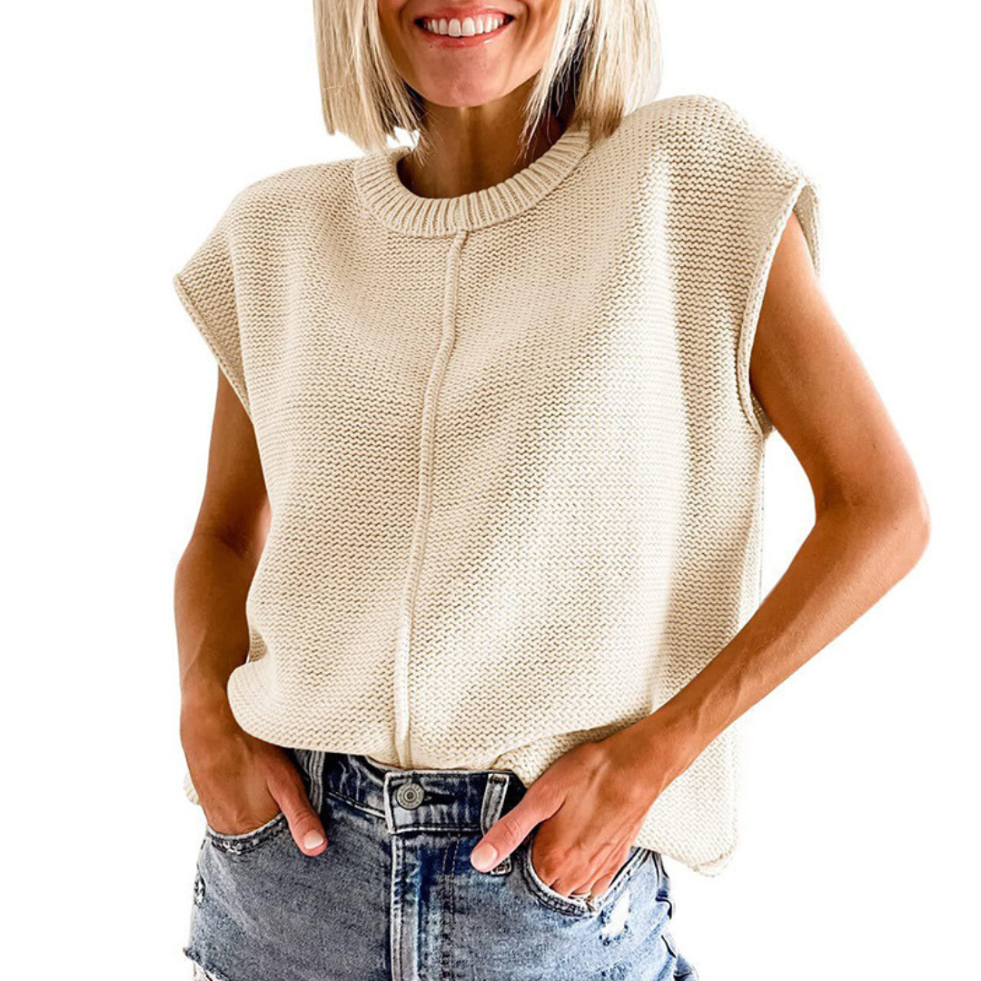 TABITHA - Casual Minimalist Crewneck Sleeveless Top