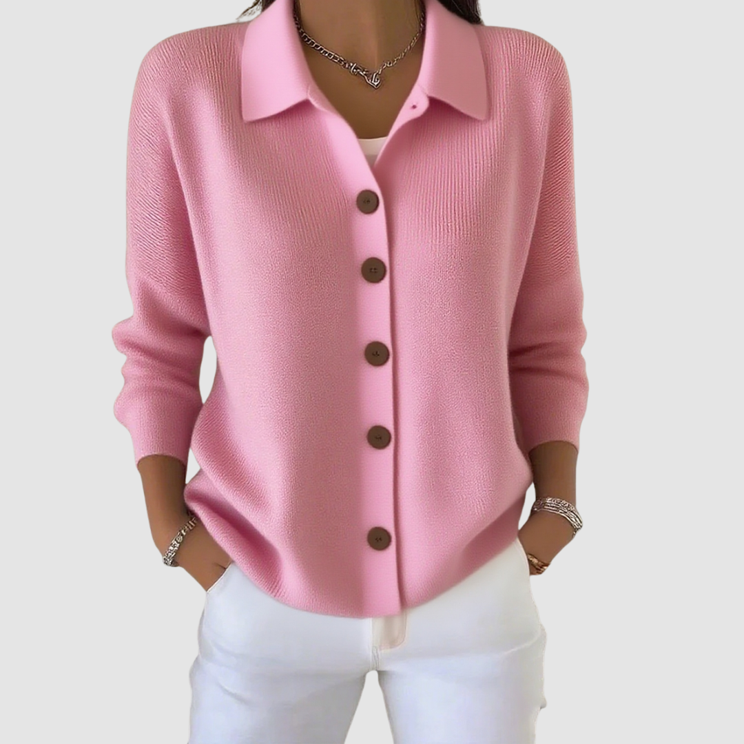 Genevieve - Soft Button-Up Knit Cardigan