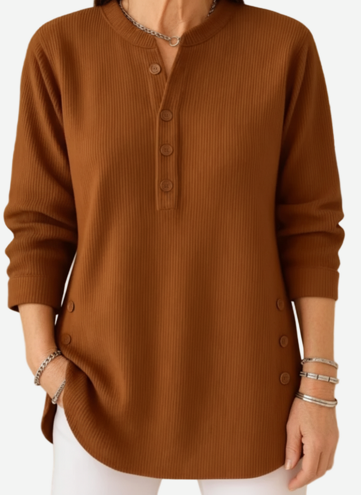 Kylie – Long Sleeve Solid Knit Sweater