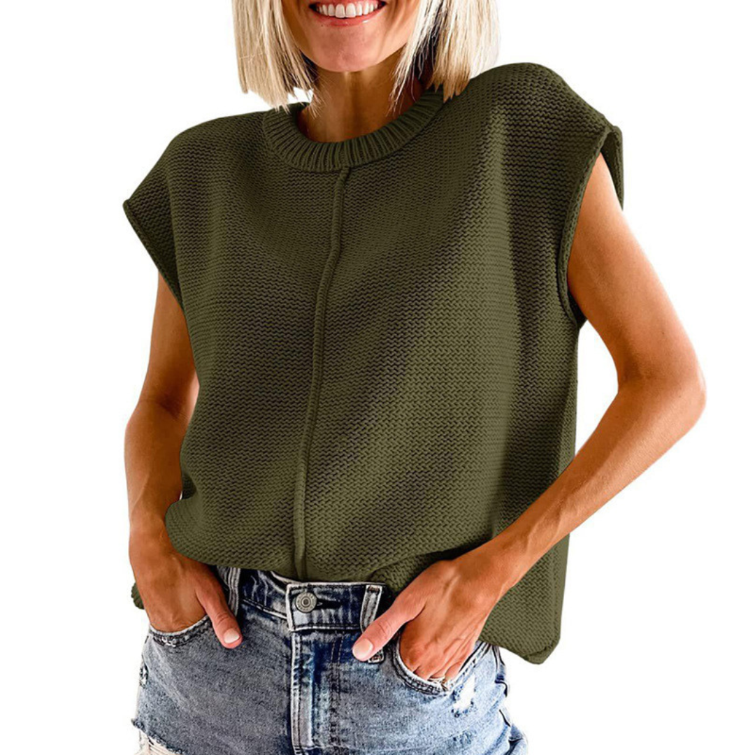 TABITHA - Casual Minimalist Crewneck Sleeveless Top