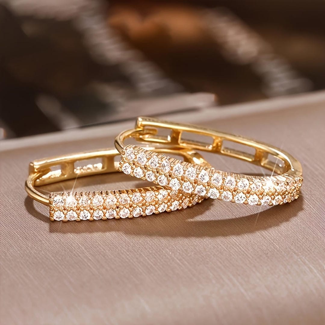 Elegant Circular Zirconia Earrings