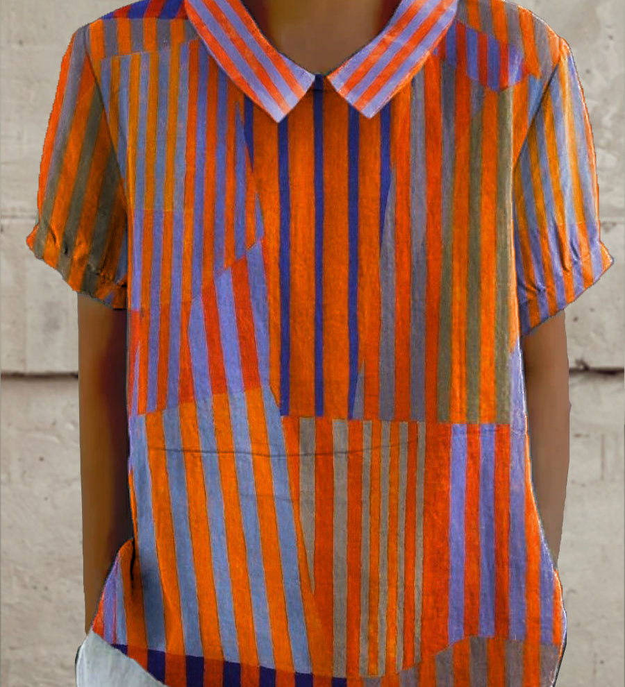 Josie - Geometric Striped Blouse