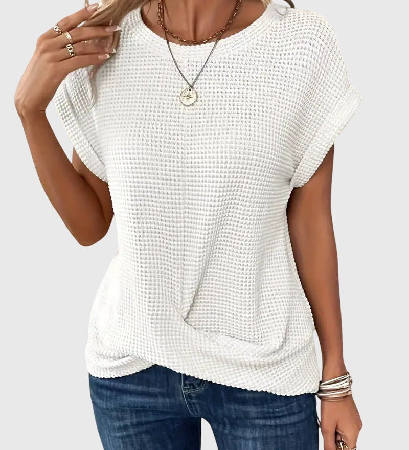 Grace - Elegant Blouse with Crew Neck