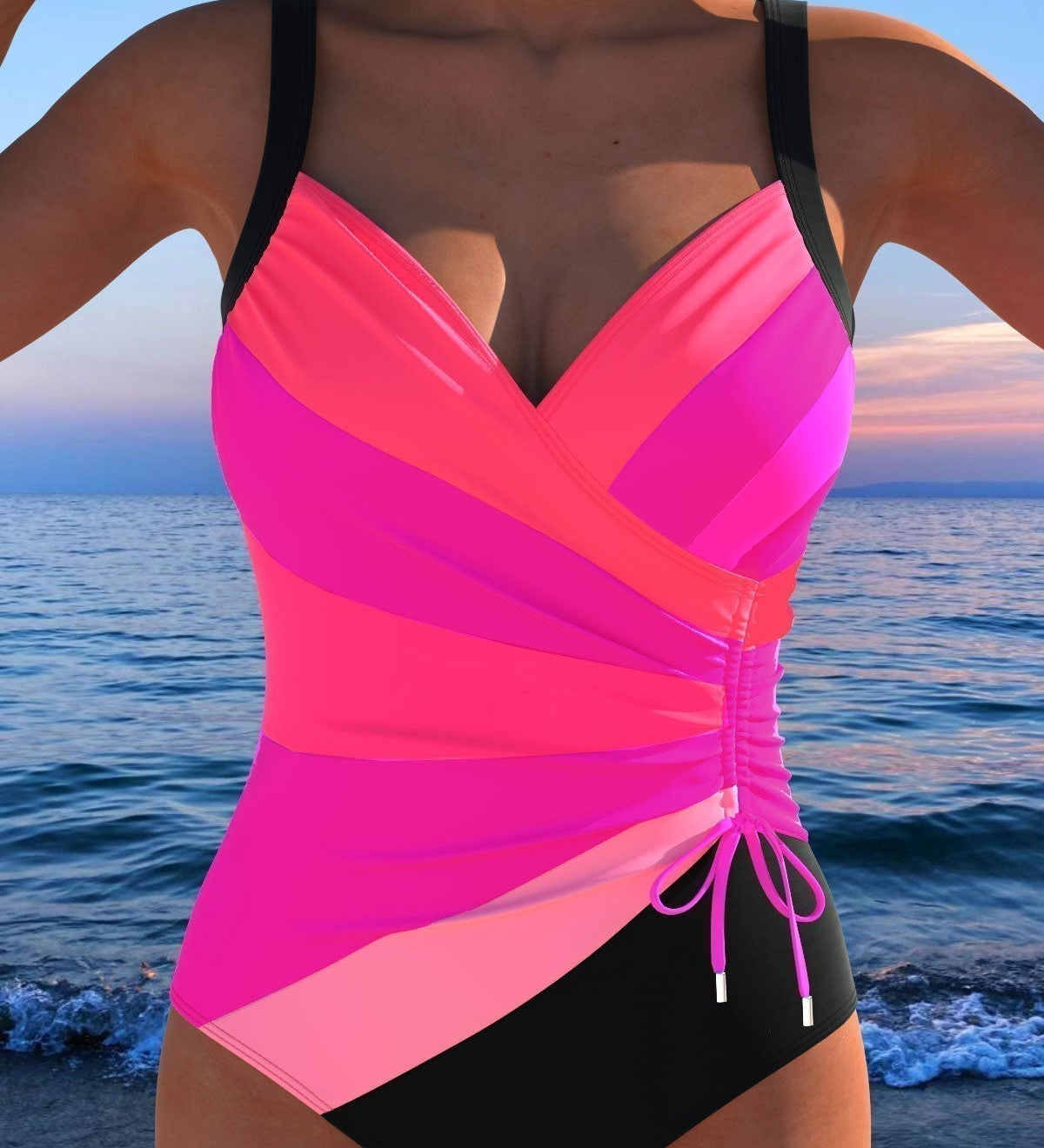 Naomi - Elegant swimsuit with colorful print