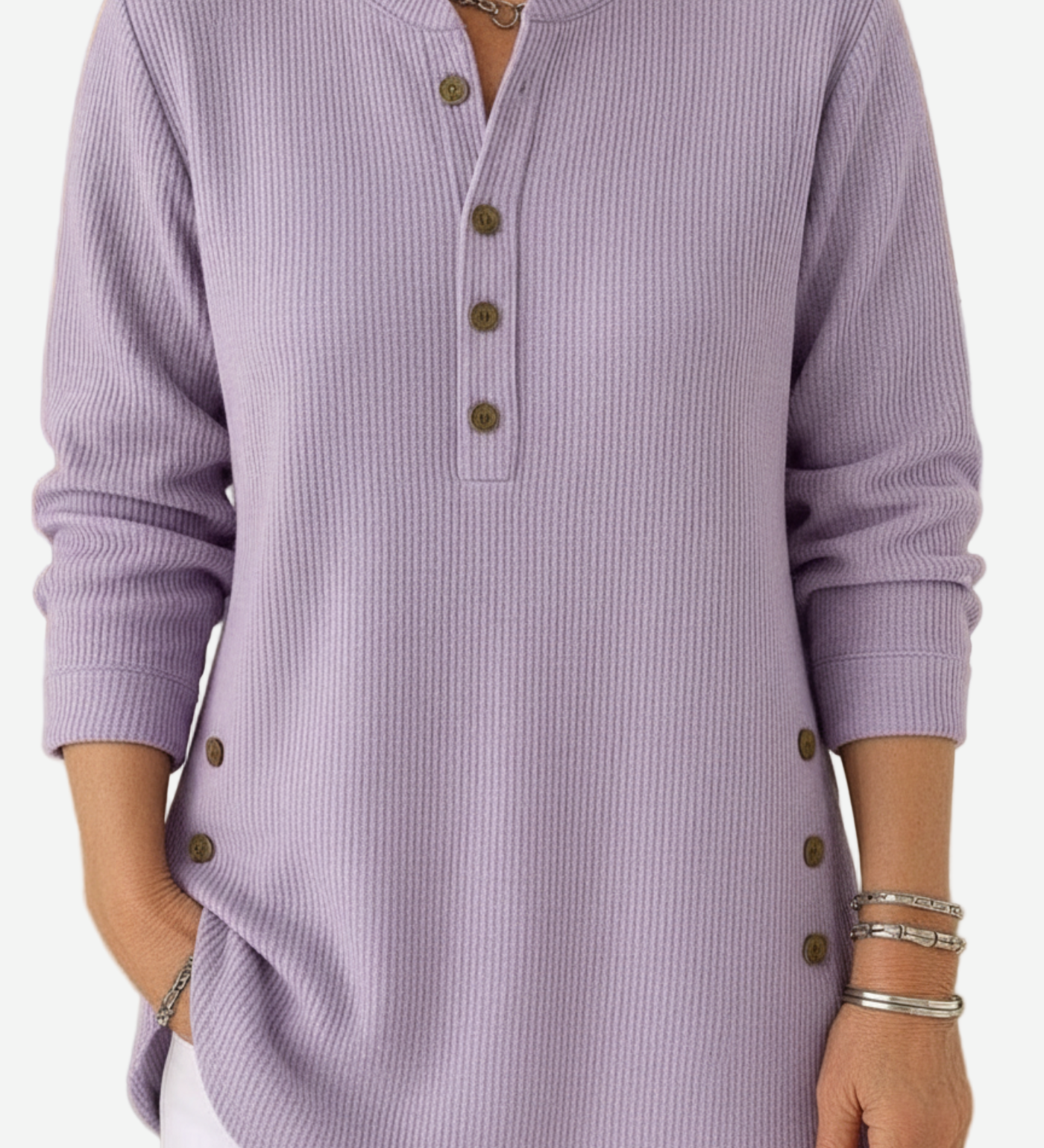 Kylie – Long Sleeve Solid Knit Sweater