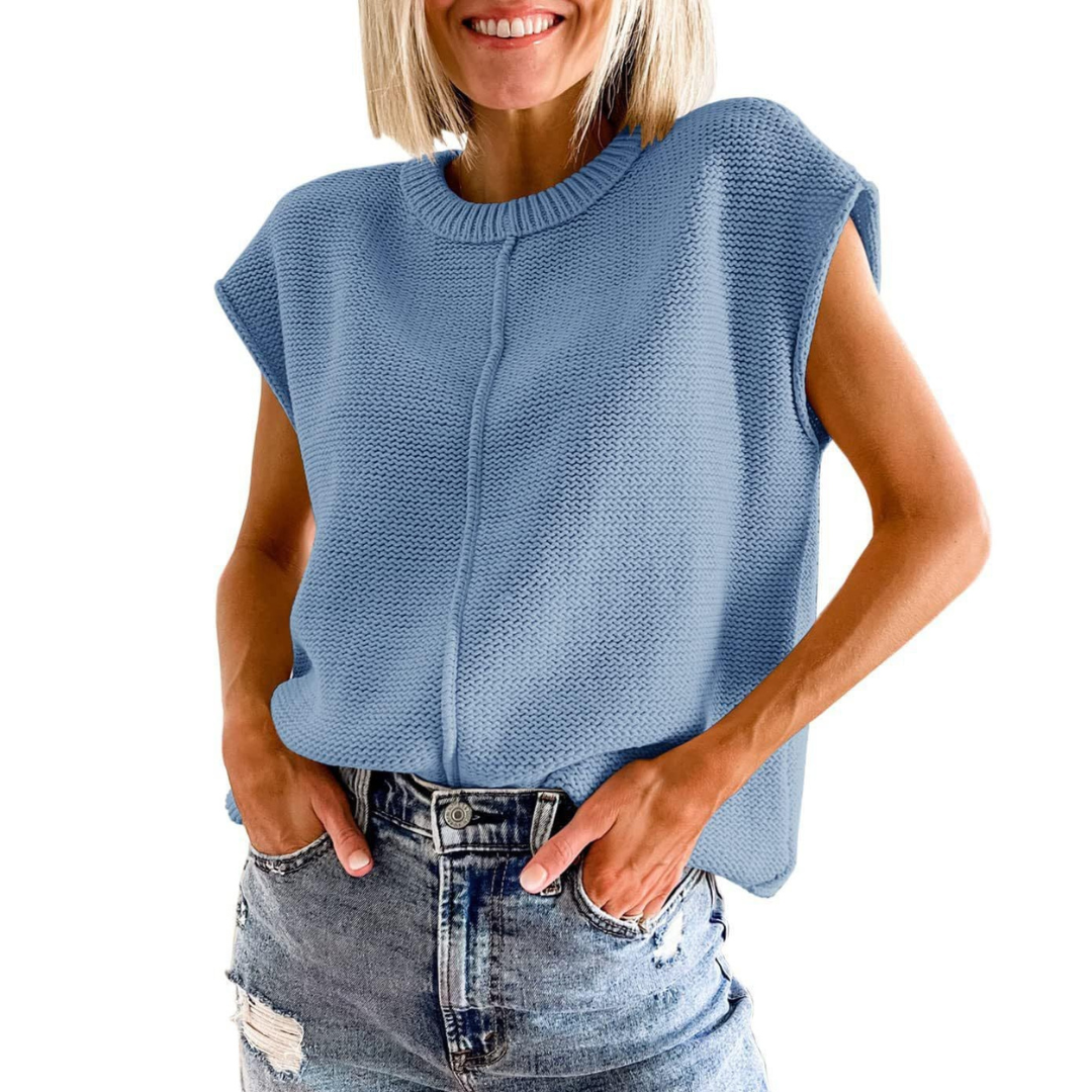 TABITHA - Casual Minimalist Crewneck Sleeveless Top