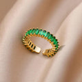 Golden Serenade Adjustable Emerald Ring