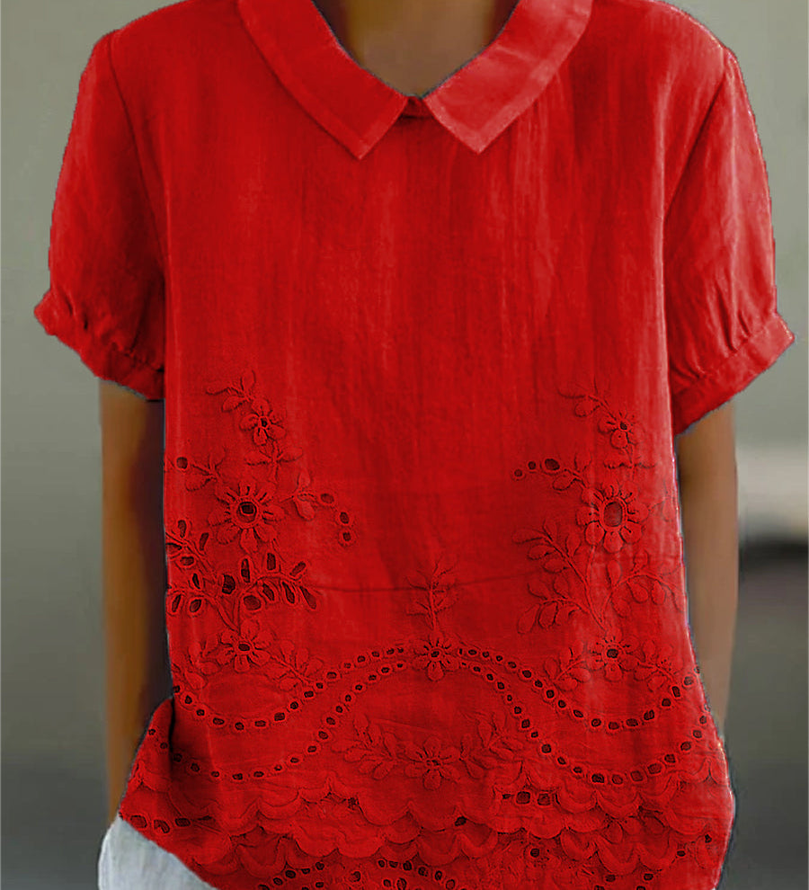 Jade - Embroidered Floral Blouse