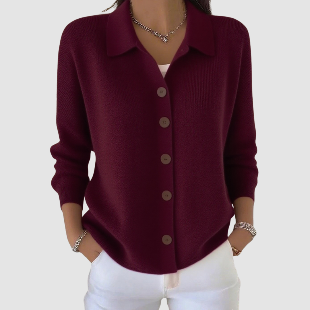 Genevieve - Soft Button-Up Knit Cardigan