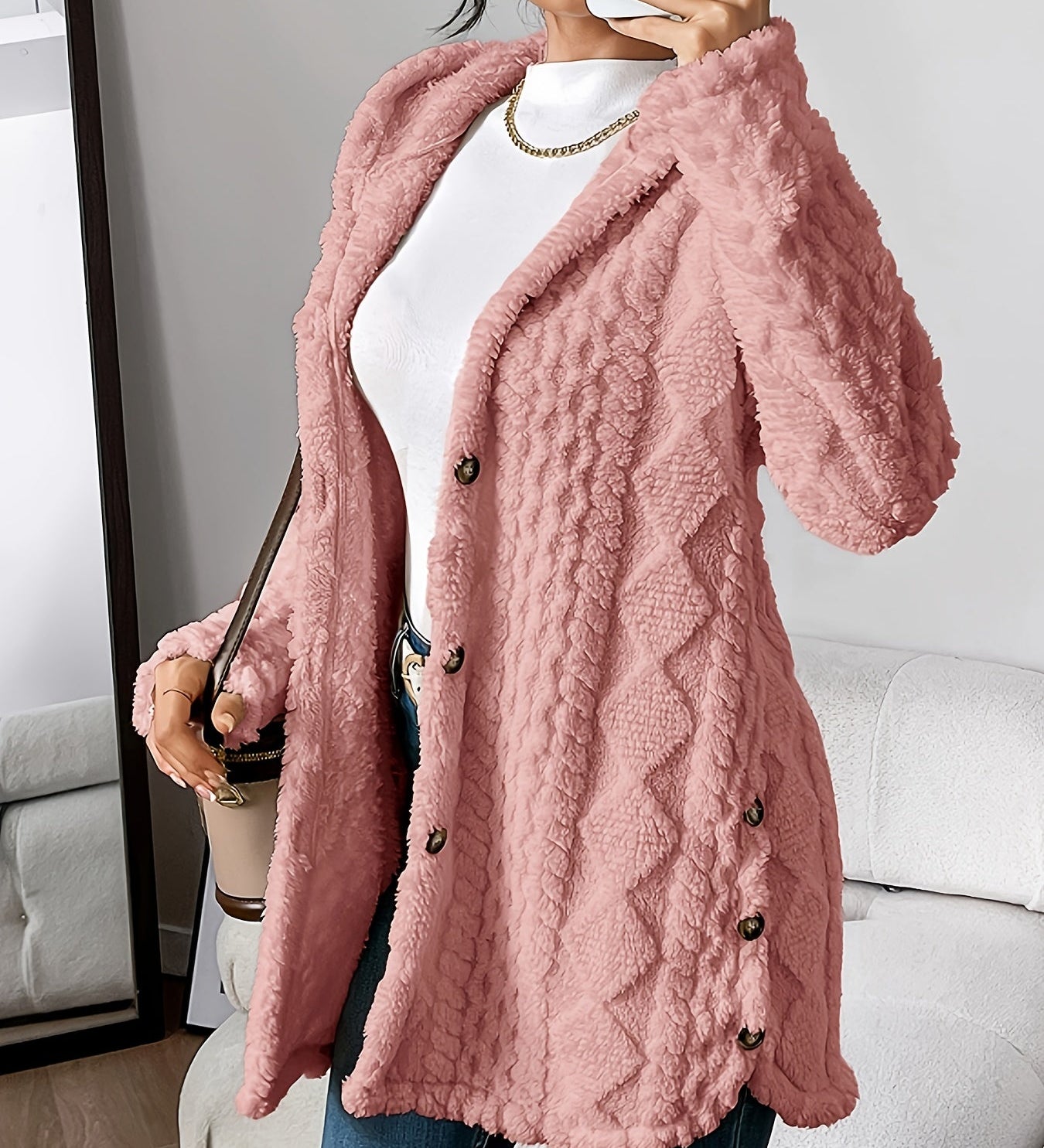 Sara - Fleece Hooded Coat