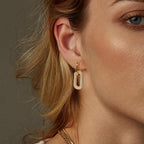 Retro Rhinestone Geometric Hoop Earrings
