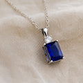 Minimalist Sapphire White Gold Necklace