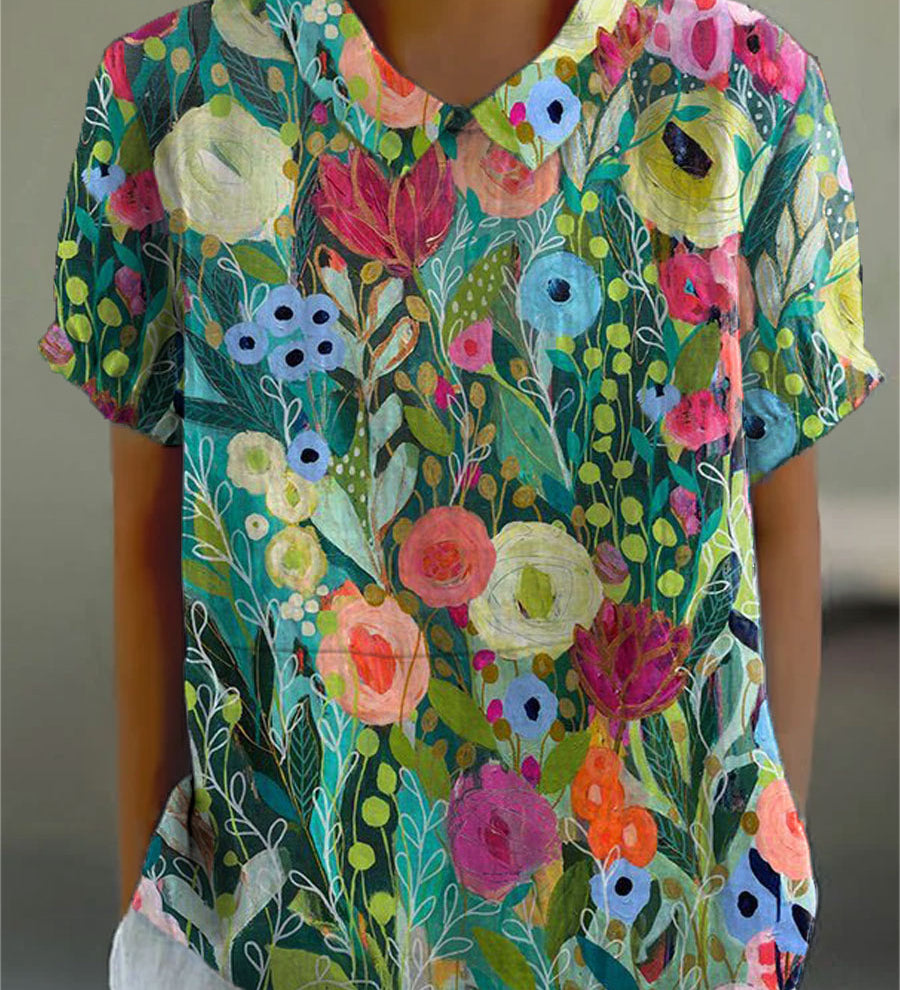 Crystal - Watercolour Floral Blouse