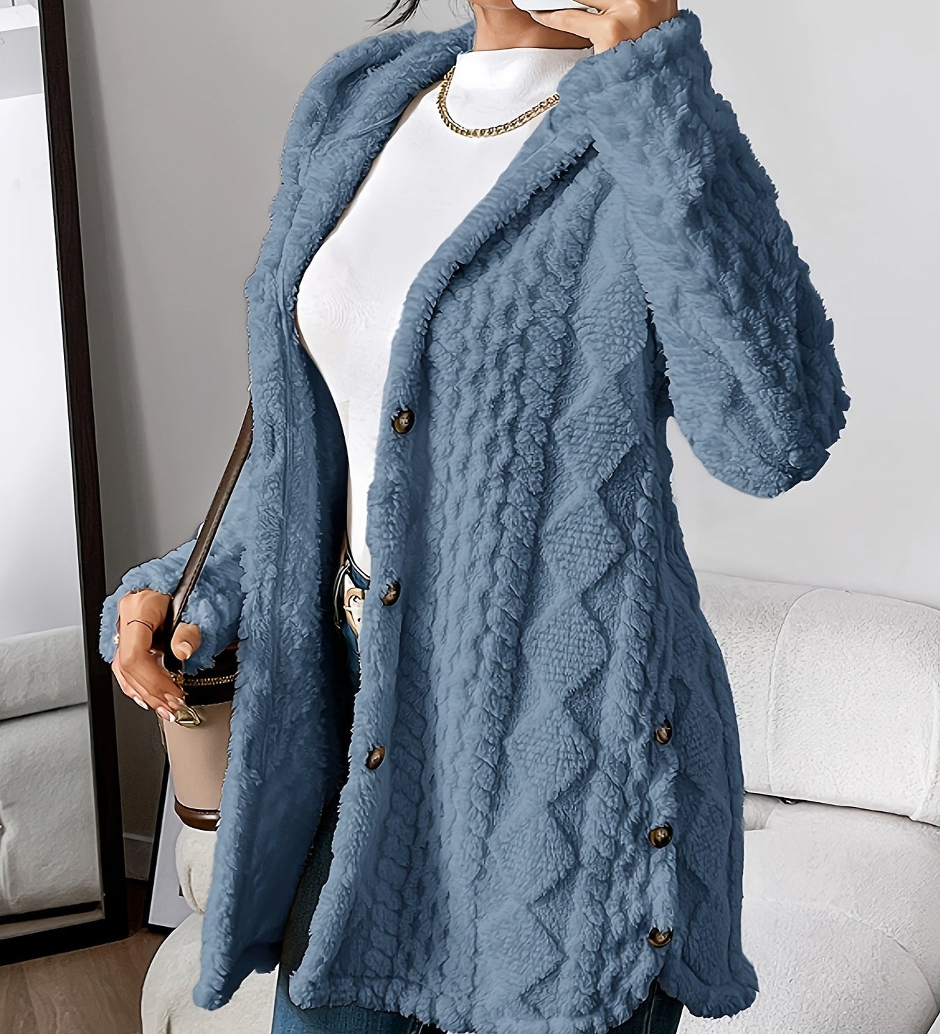 Sara - Fleece Hooded Coat