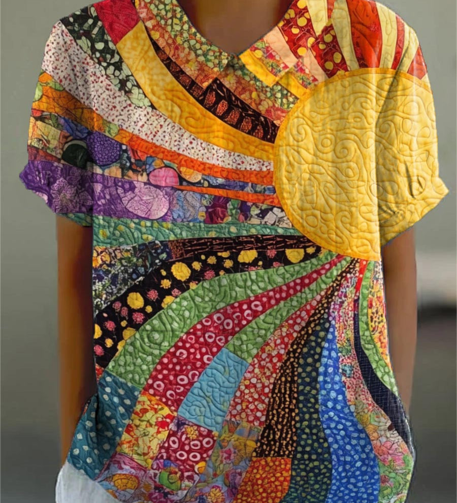 Ellie - Sunburst Patchwork Blouse