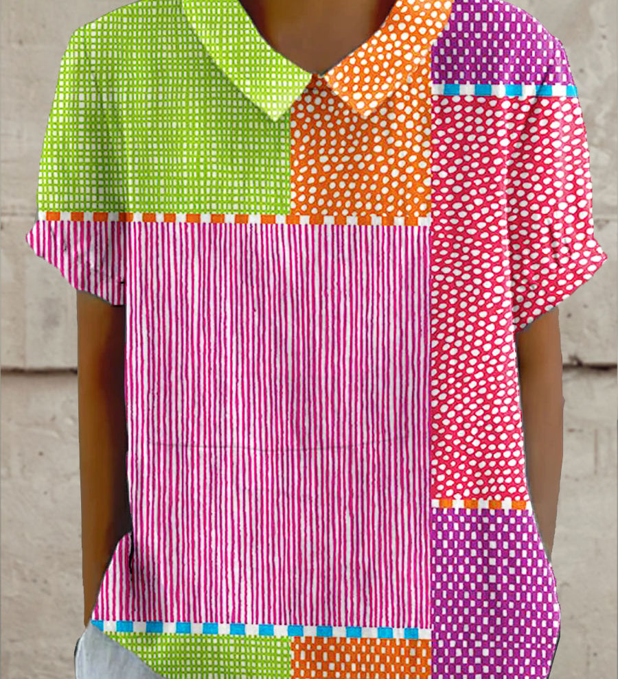 Vivian - Colorful Patchwork Blouse