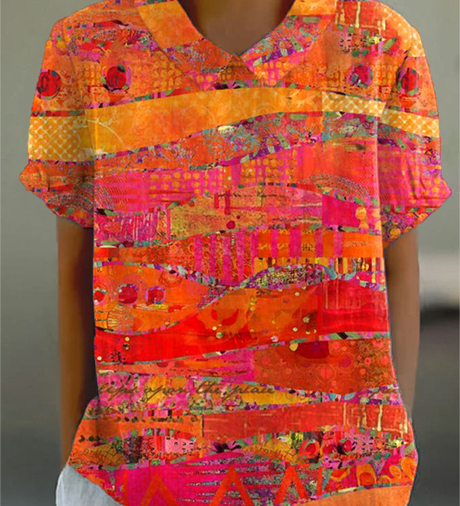 Brittany - Blouse with Abstract Print