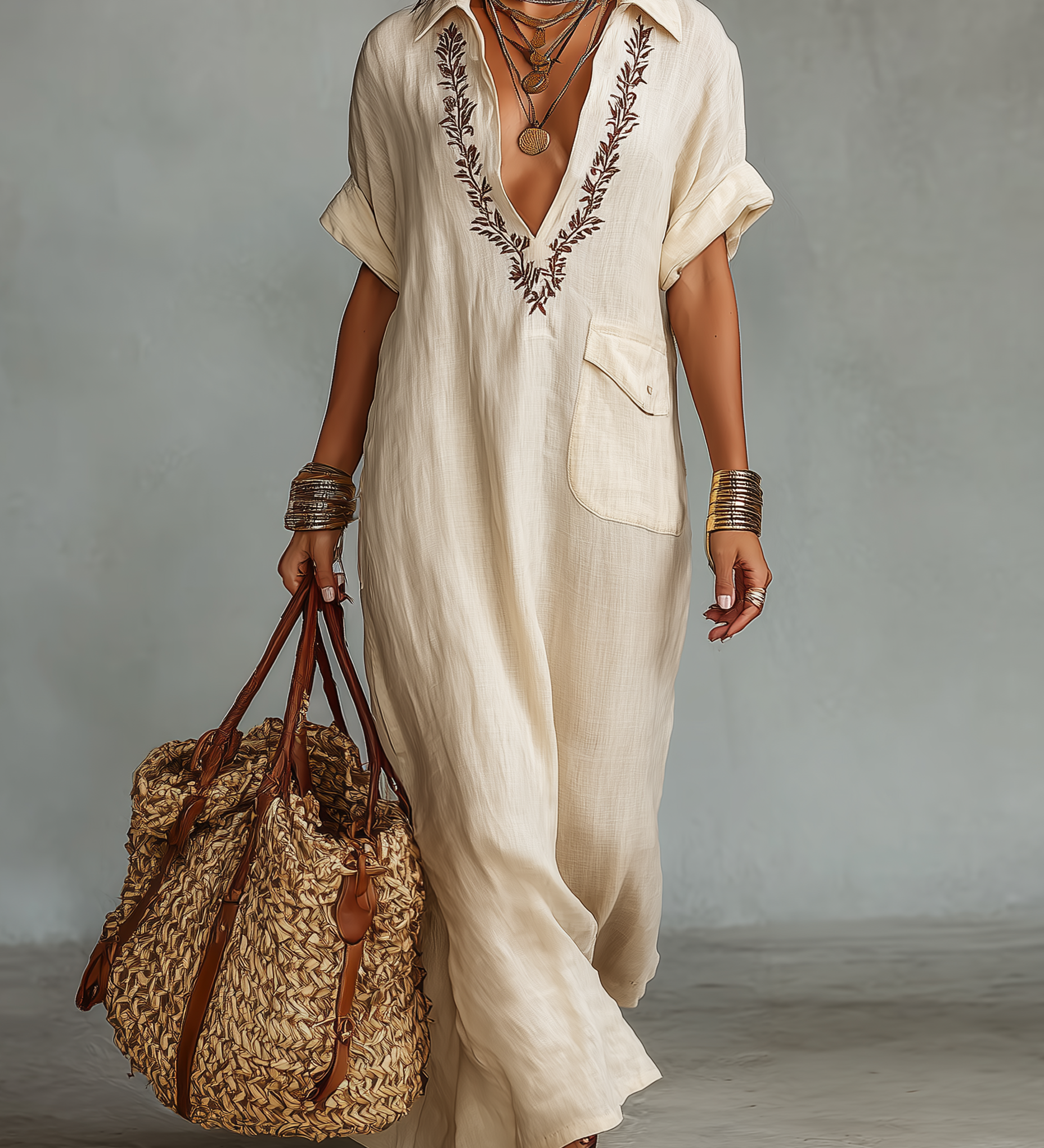 Aaliyah - Embroidered Shirt Dress