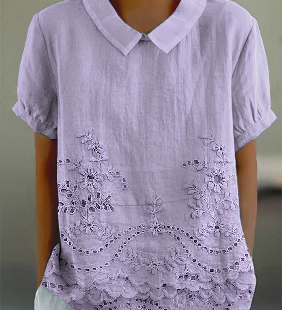 Jade - Embroidered Floral Blouse