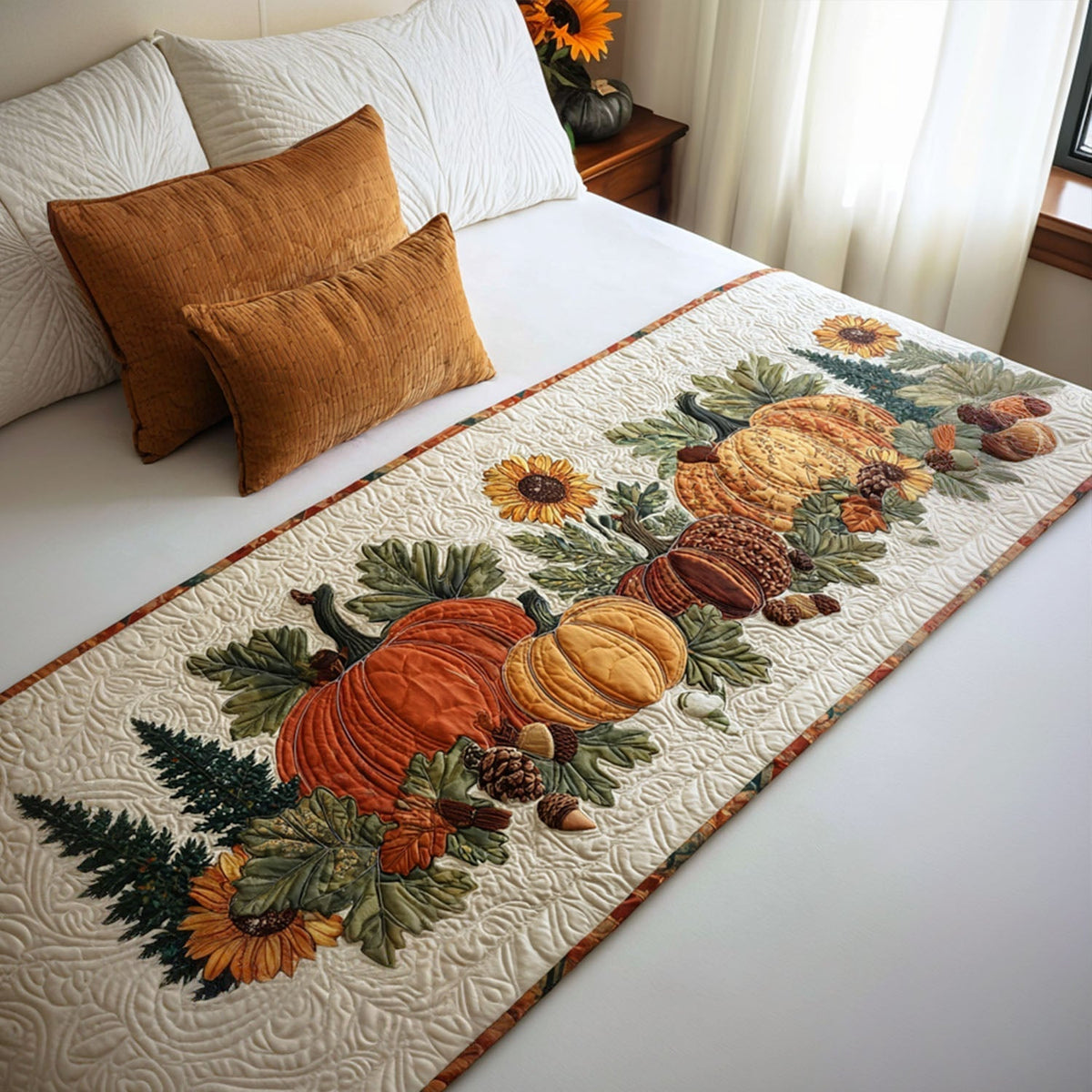 Amber Whispers Quilted Bed Runner NCU0PT8472