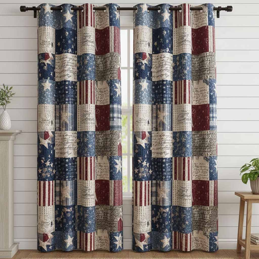 Americana Patch Quilted Curtains NCU0XD2302