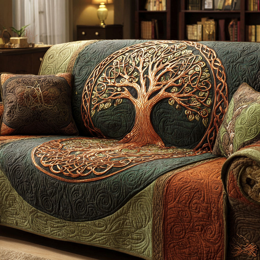 Ancient Bloom Quilted Sofa Cover NCU0TV578