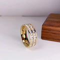 Elegant Ring with Double Zircon Inlay