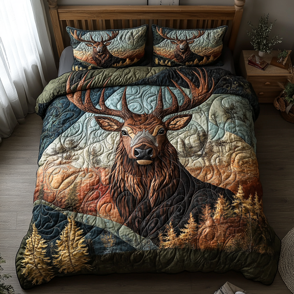 Elk 3-Piece Quilted Bedding Set NCU0VT93